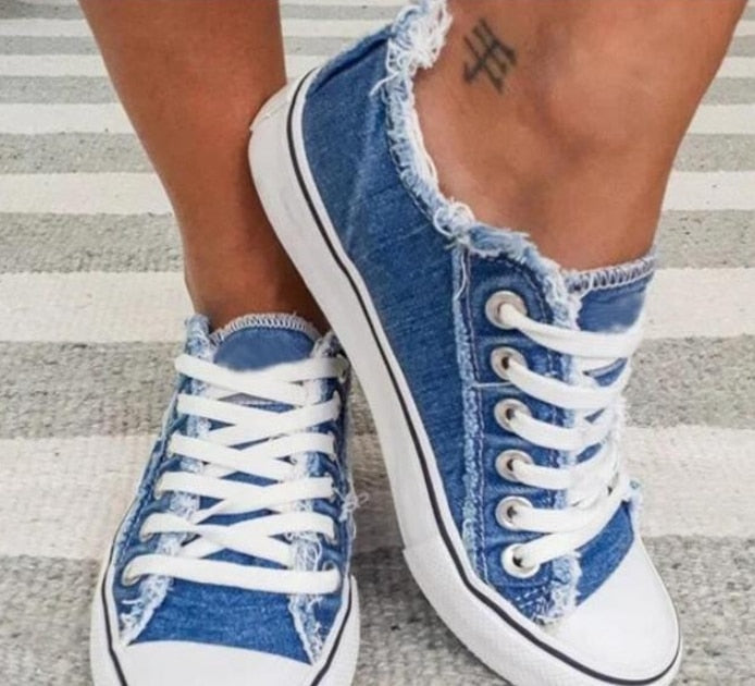Buy Roadster Women Blue Colourblocked Denim Sneakers - Casual Shoes for  Women 7588887 | Myntra